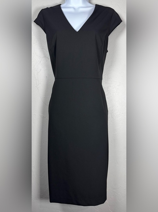 Ann Taylor Dresses & Skirts - Ann Taylor Factory $119 Black V-Neck Midi Sheath Office Dress Size 6